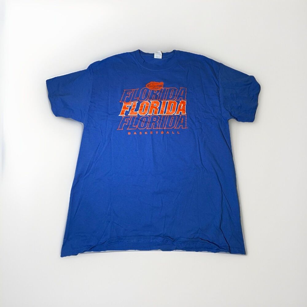 Florida Gators Basketball T-Shirt XL Blue Port & Company NCAA Chevron Logo